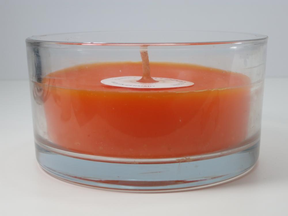 Kerze Glasschale Outdoor, Farbe mandarin, Kerzen Wenzel
